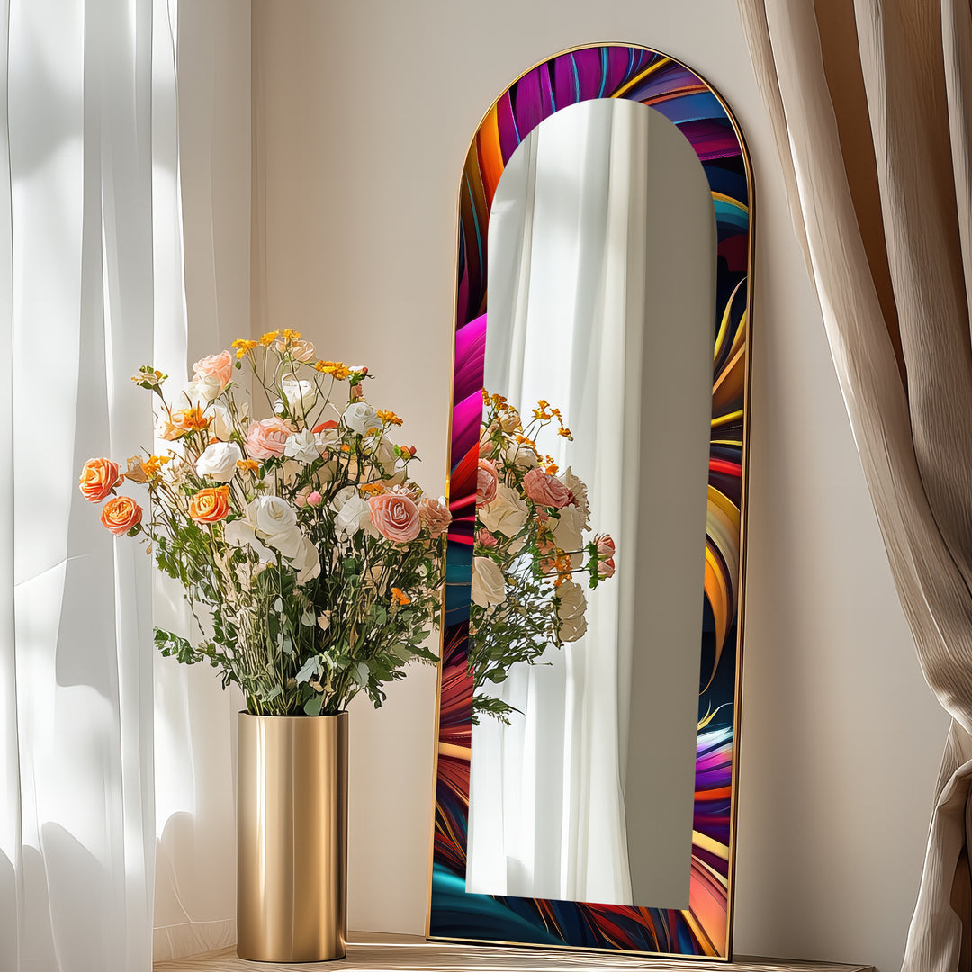 Electric Vortex Print – Abstract Floor Mirror