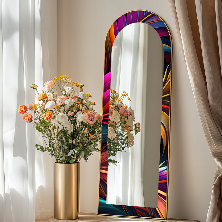 Electric Vortex Print – Abstract Floor Mirror