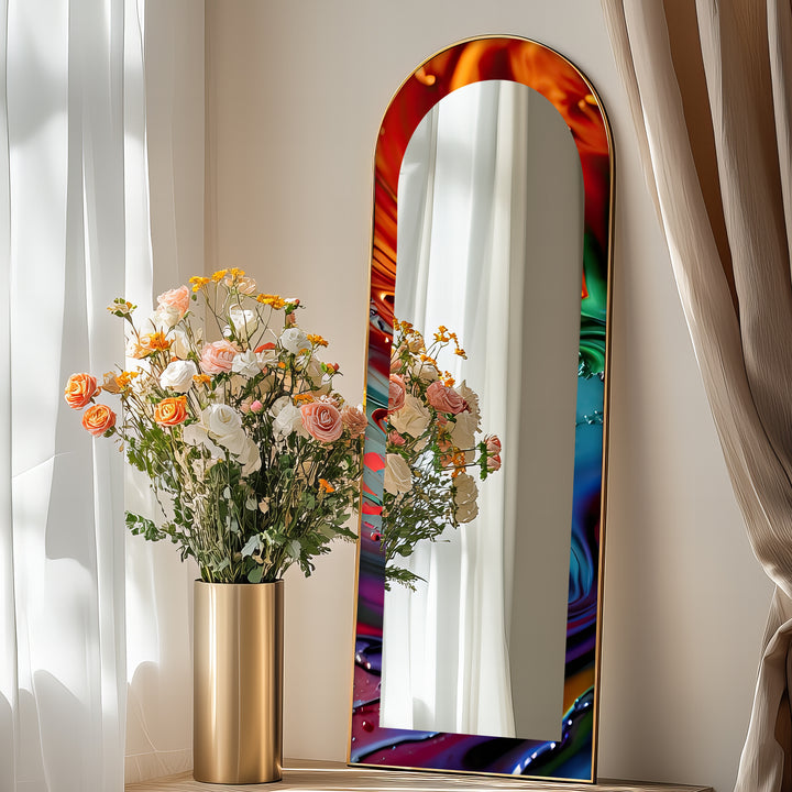 Molten Color Flow – Abstract Floor Mirror