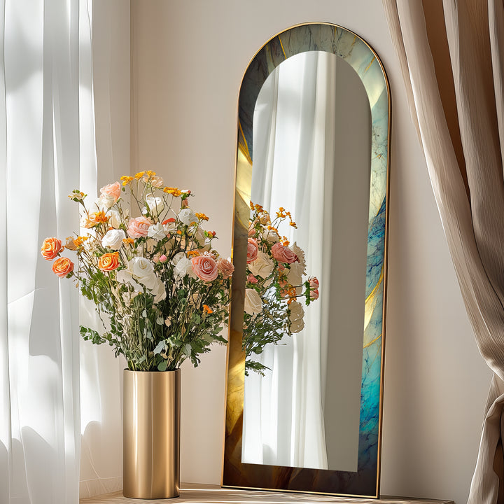 Marbled Sunrise Gradient – Floor Mirror
