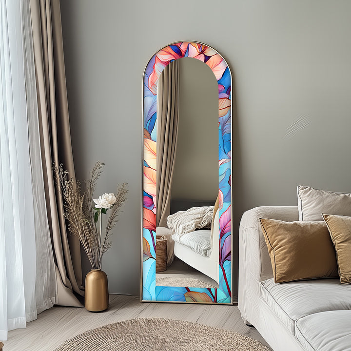 Color Bloom Aura – Floral Floor Mirror