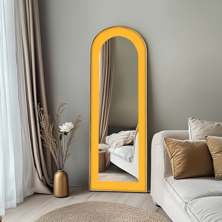 Soft Yellow Arched - Full Lenght Floor Mirror