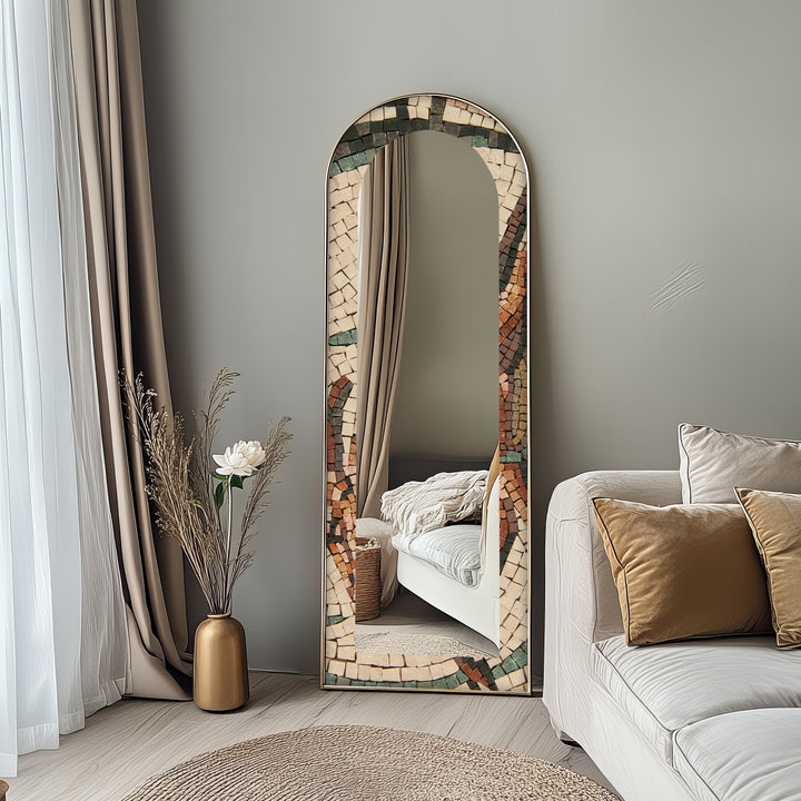 Tuscan Mosaic – Rustic Mosaic Floor Mirror