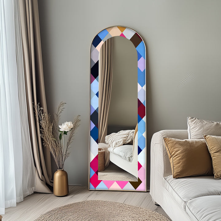 Color Pop Harlequin – Gebeizter Standspiegel 