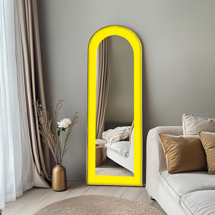 Bold Yellow - Abstract Floor Mirror