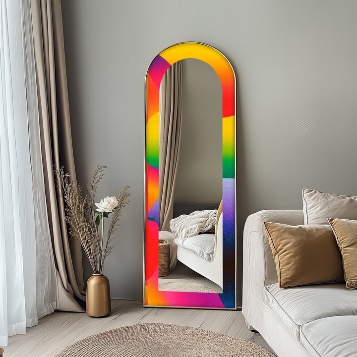 Rainbow Gradient Modern – Abstract Floor Mirror