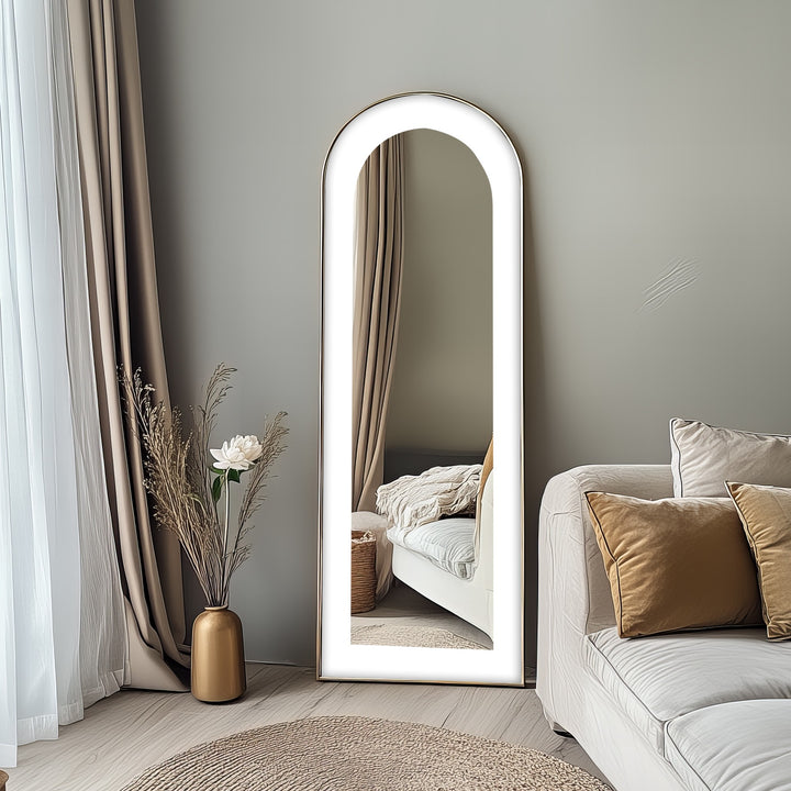 White Modern Minimalist - Abstract Floor Mirror