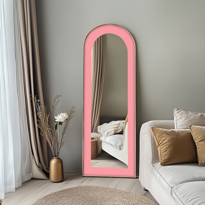 Soft Pink - Abstract Floor Mirror