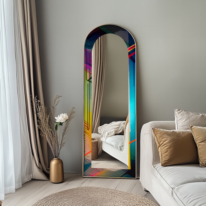Color Block Geometric – Abstract Floor Mirror