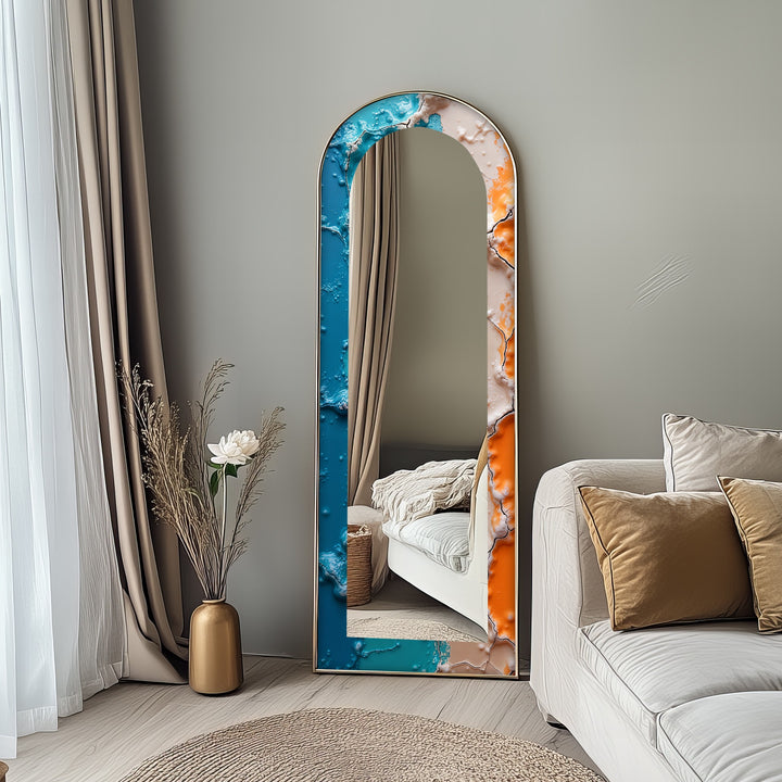 AquaCrack Fusion – Abstract Floor Mirror