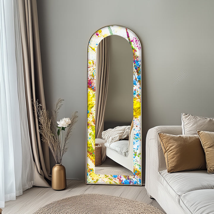 Colorburst Splash – Abstrakter Standspiegel 