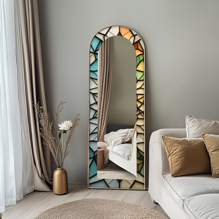Soft Color Style – Mosaic Floor Mirror
