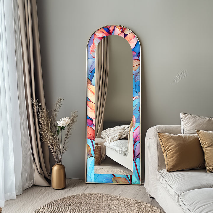 Color Bloom Aura – Floral Floor Mirror