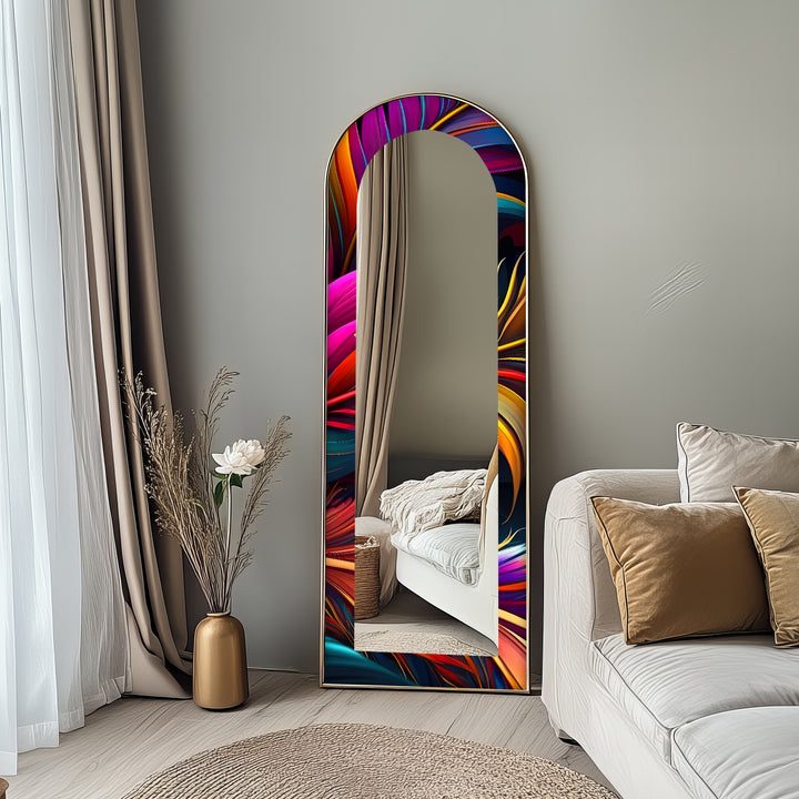 Electric Vortex Print – Abstract Floor Mirror