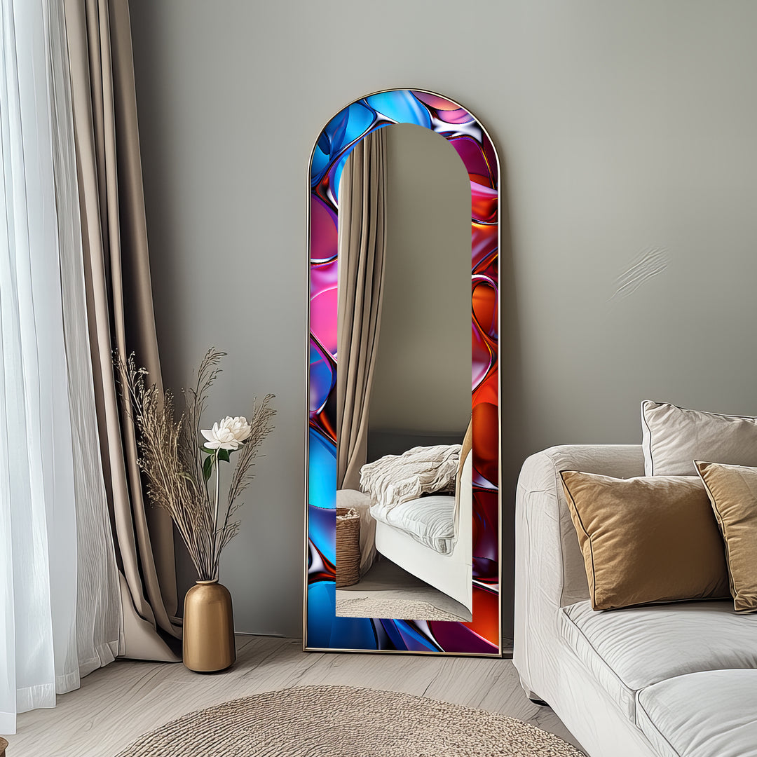 Neon Liquid Chrome – Stained Floor Mirror