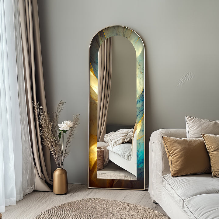Marbled Sunrise Gradient – Floor Mirror