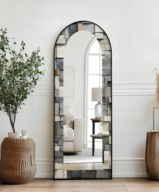 Textured Stone Pattern – Full-Lenght Stained Floor Mirror - MyPhotoStation
