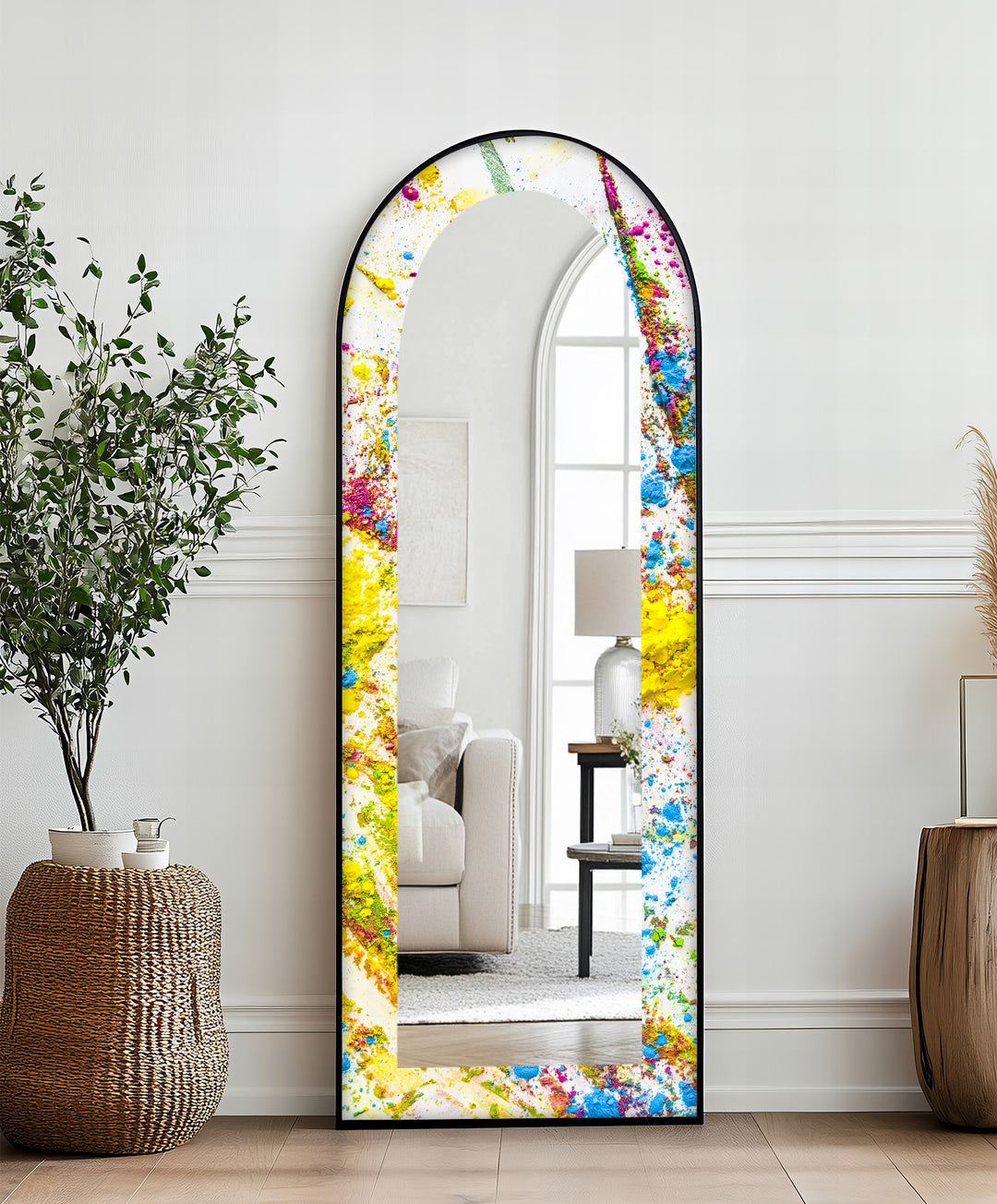 Colorburst Splash – Abstrakter Standspiegel 