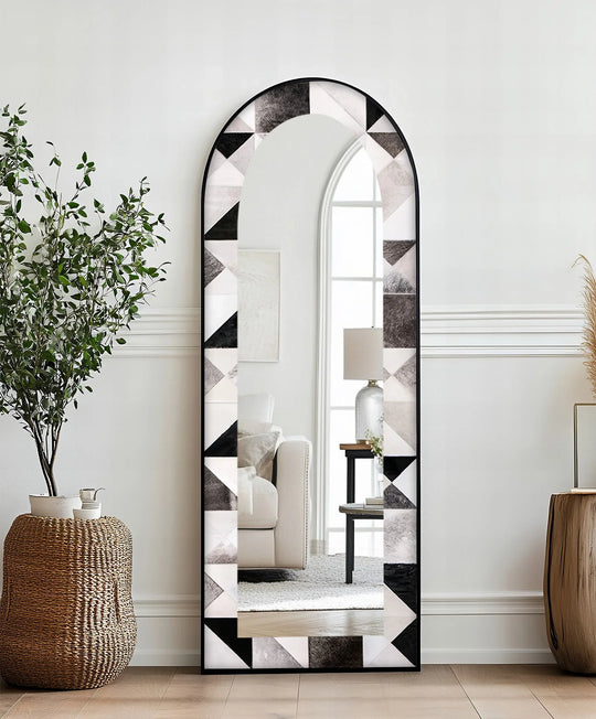 Black and White Patchwork Arch – Full & Lenght Floor Mirror - MyPhotoStation