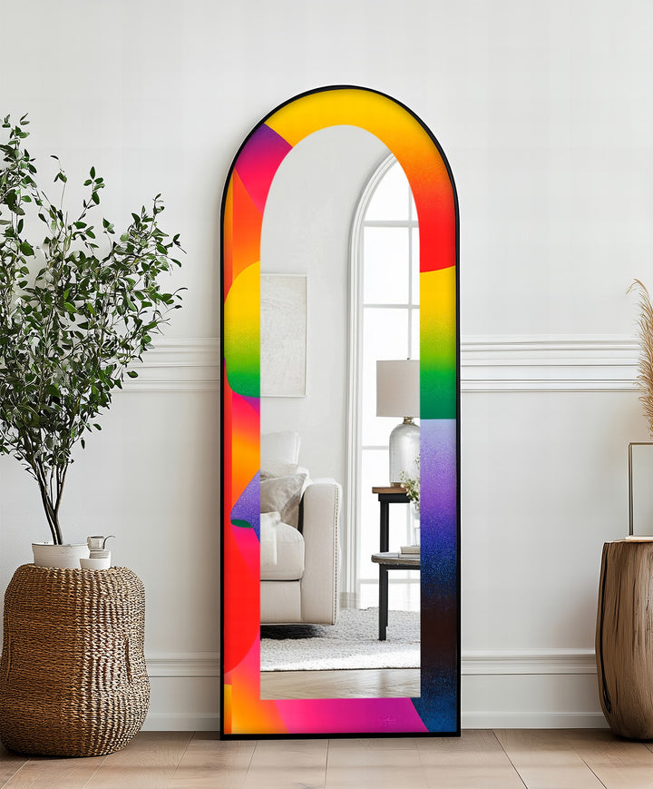 Rainbow Gradient Modern – Abstract Floor Mirror