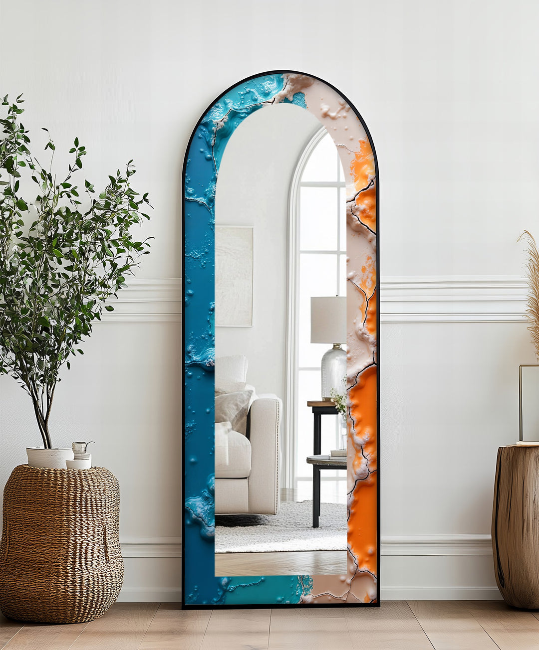 AquaCrack Fusion – Abstract Floor Mirror
