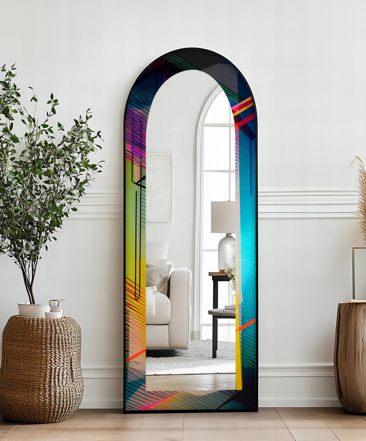 Color Block Geometric – Abstract Floor Mirror
