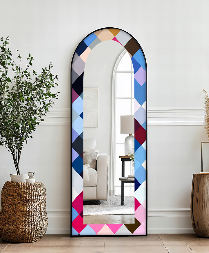 Color Pop Harlequin – Gebeizter Standspiegel 