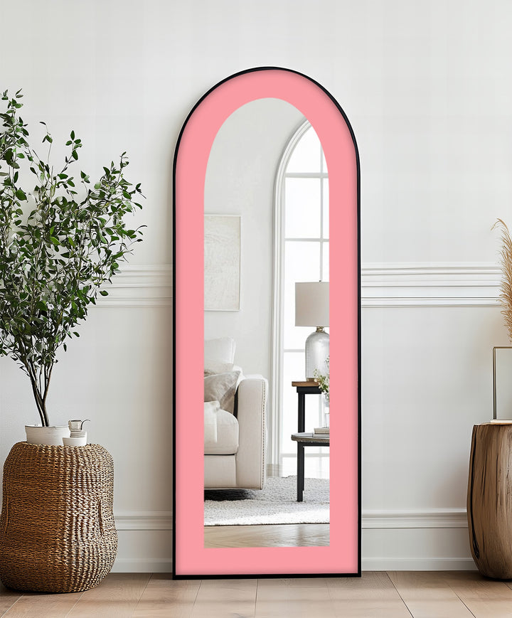 Soft Pink - Abstract Floor Mirror