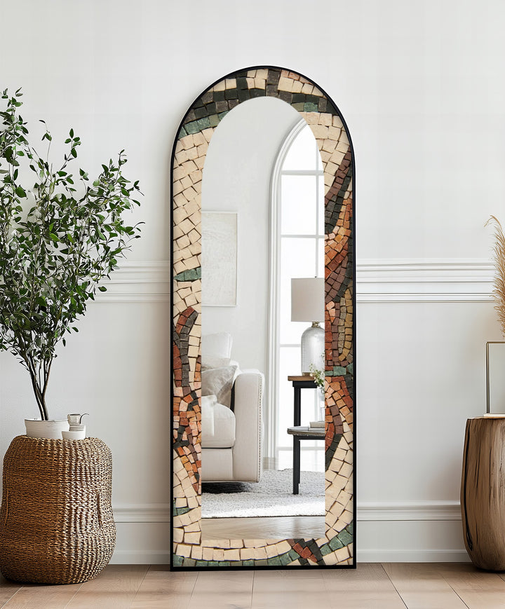 Tuscan Mosaic – Rustic Mosaic Floor Mirror
