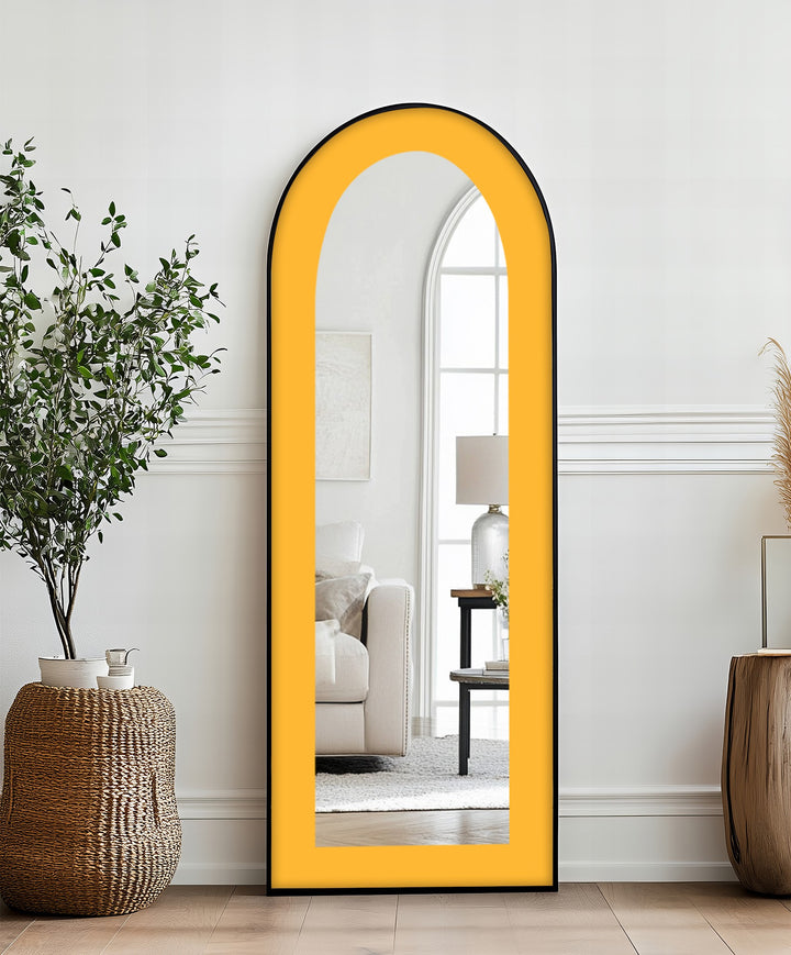 Soft Yellow Arched - Full Lenght Floor Mirror