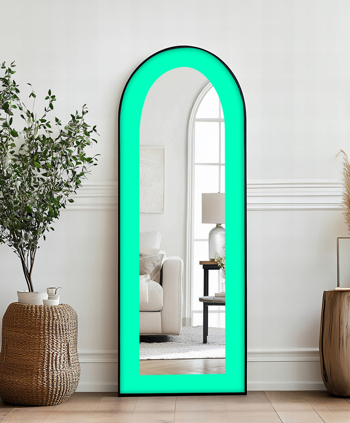 Aqua Green - Abstract Floor Mirror
