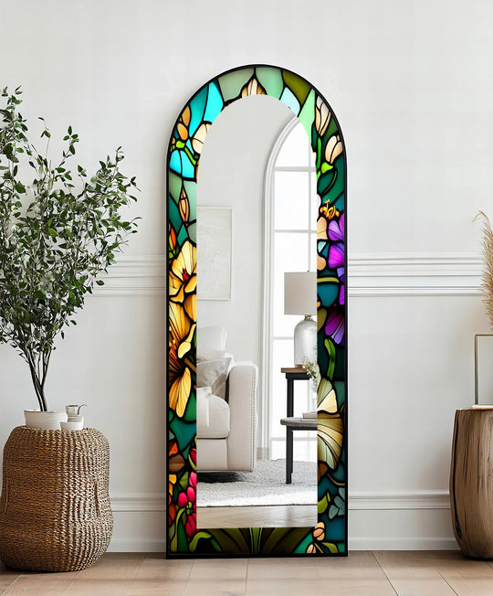 Colorful Arched - Stained Floor Mirror - MyPhotoStation