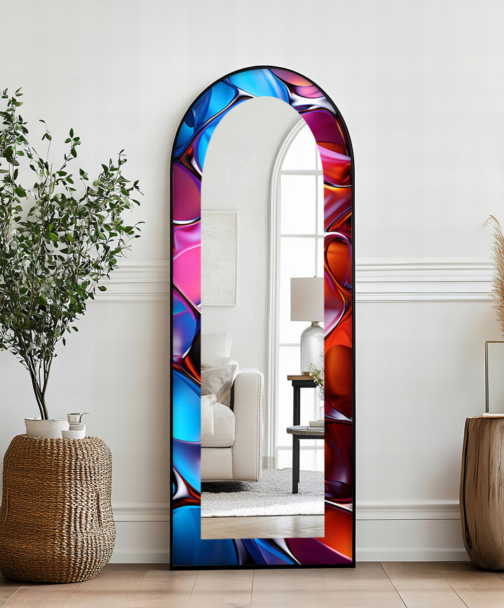 Neon Liquid Chrome – Stained Floor Mirror