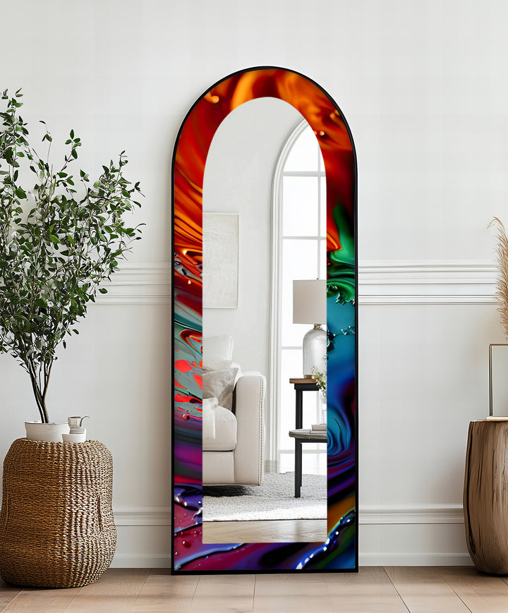 Molten Color Flow – Abstract Floor Mirror