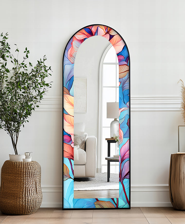 Color Bloom Aura – Floral Floor Mirror