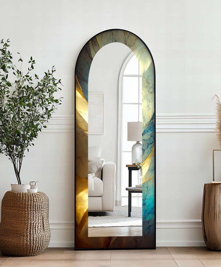 Marbled Sunrise Gradient – Floor Mirror