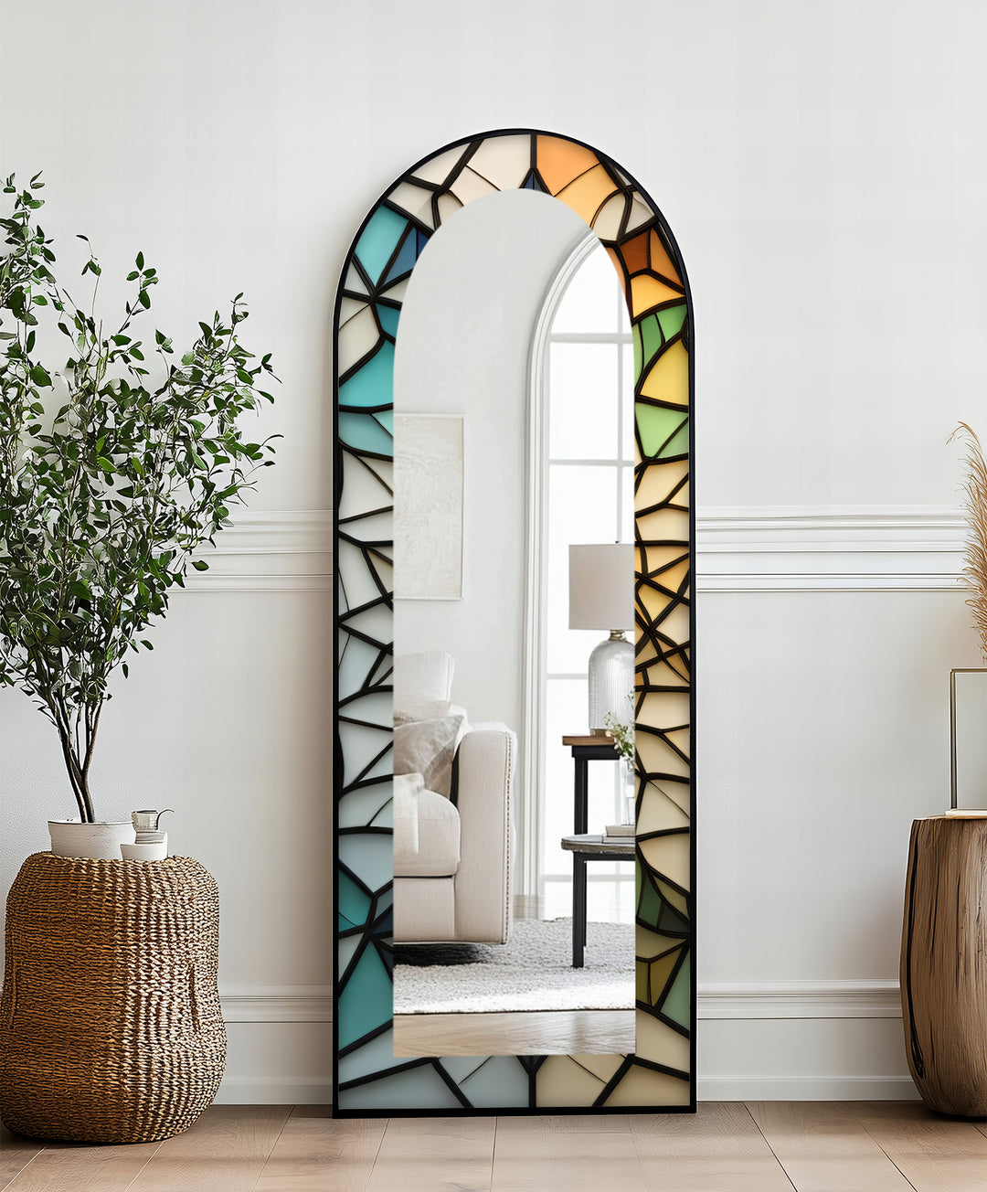 Soft Color Style – Mosaic Floor Mirror