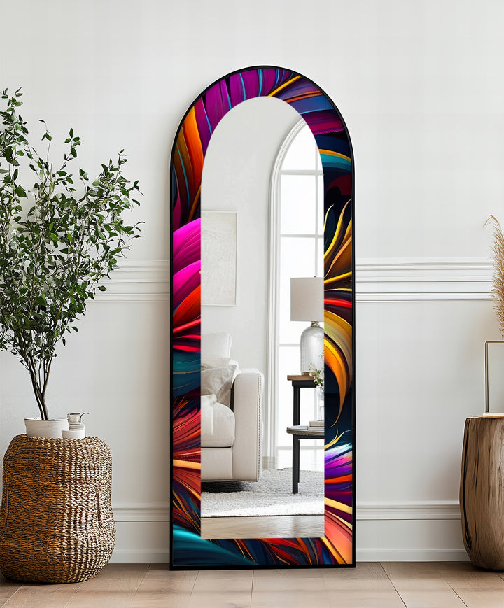 Electric Vortex Print – Abstract Floor Mirror