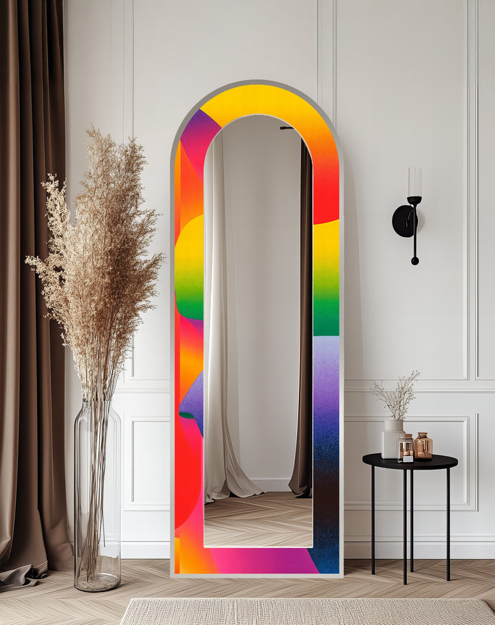 Rainbow Gradient Modern – Abstract Floor Mirror