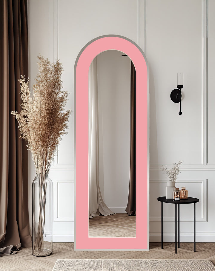 Soft Pink - Abstract Floor Mirror