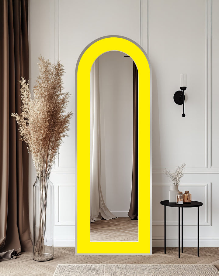 Bold Yellow - Abstract Floor Mirror