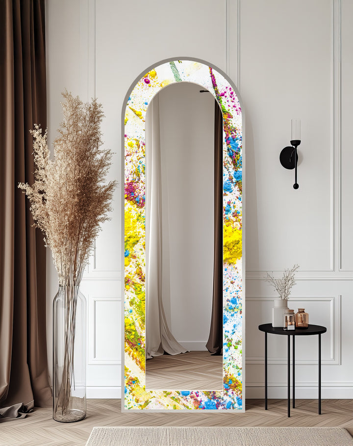 Colorburst Splash – Abstrakter Standspiegel 