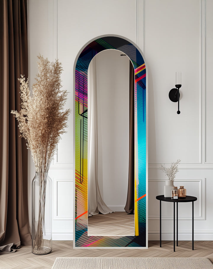 Color Block Geometric – Abstract Floor Mirror