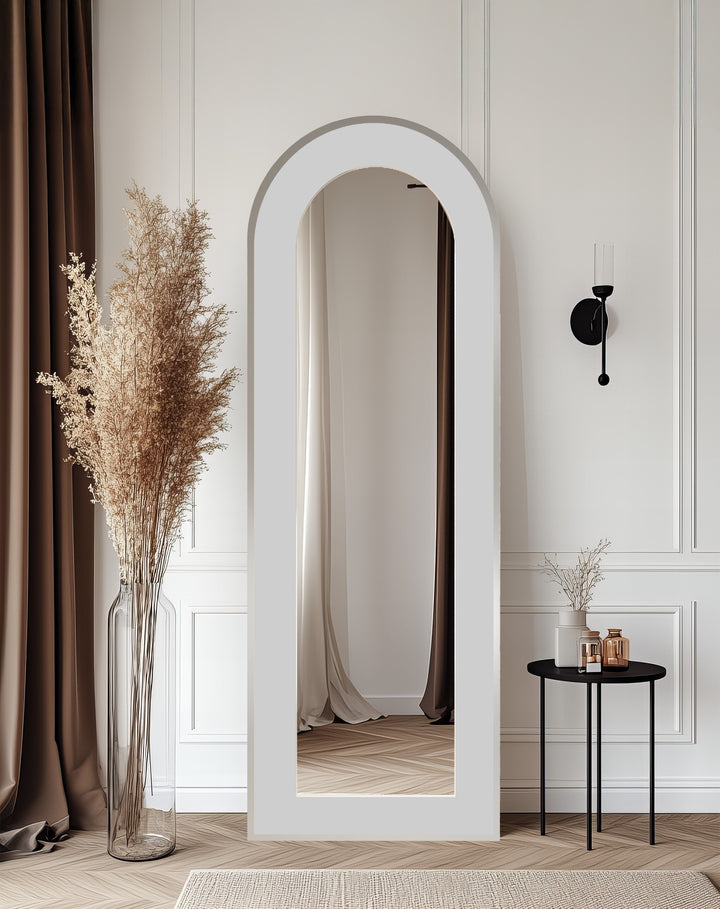 Soft Gray - Abstract Floor Mirror