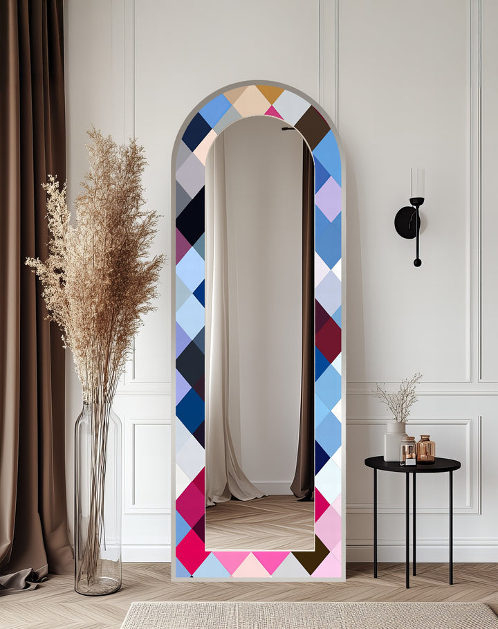 Color Pop Harlequin – Gebeizter Standspiegel 