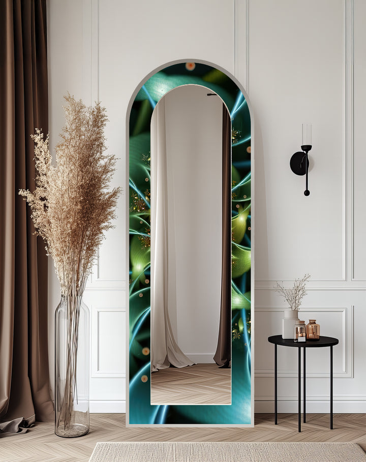 Botanic Lightflow Texture – Mystical Green Floor Mirror