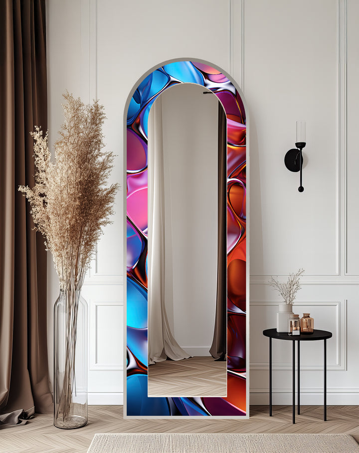 Neon Liquid Chrome – Stained Floor Mirror