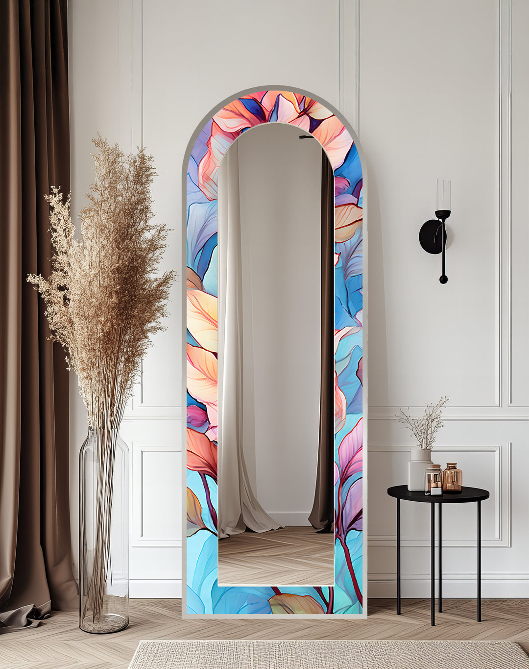 Color Bloom Aura – Floral Floor Mirror