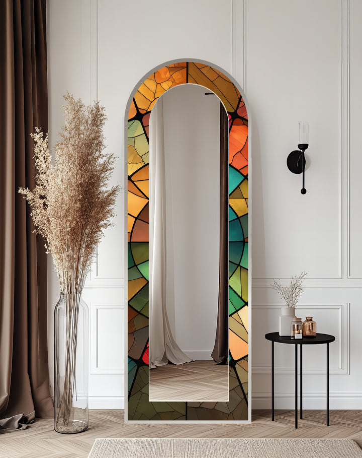 Warm getöntes Design – gebeizter Standspiegel 