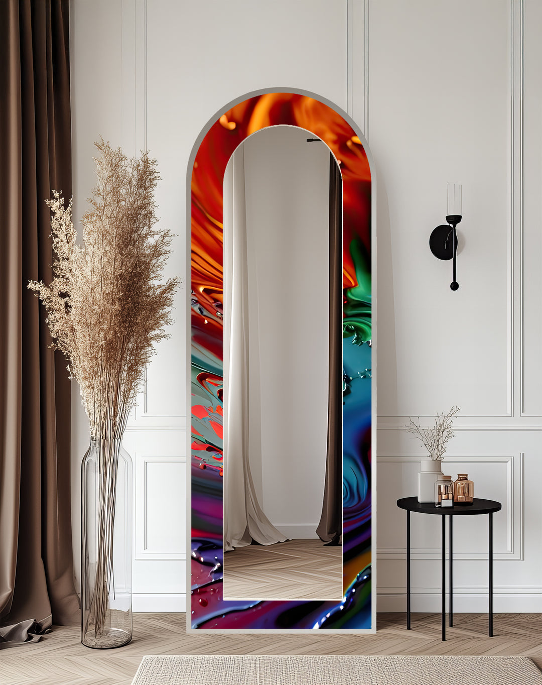 Molten Color Flow – Abstract Floor Mirror